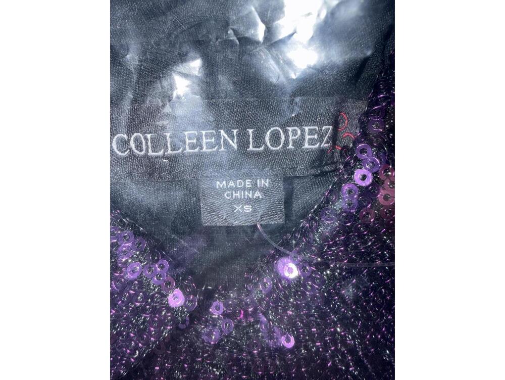 NWT Colleen Lopez Purple Sequin Moto Jacket Sparkly Evening Blazer Size XS - Picture 5 of 5
